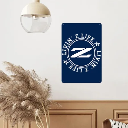 Livin_z_life_white Navy Metal Poster Wall Art Decor Sign
