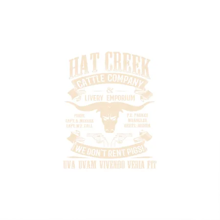 Lonesome Dove Hat Creek Cattle Company White/cobalt Blue Metal Poster Wall Art Decor Sign