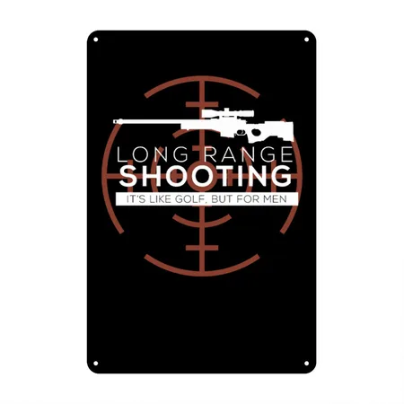 Long Range Shooting Black Metal Poster Wall Art Decor Sign
