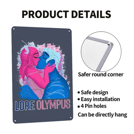 Lore Olympus Hoodie Unisex Merch Gift Navy Metal Poster Wall Art Decor Sign