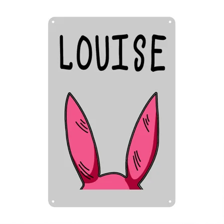 Louise Heather Gray Metal Poster Wall Art Decor Sign