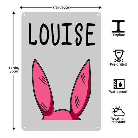 Louise Heather Gray Metal Poster Wall Art Decor Sign