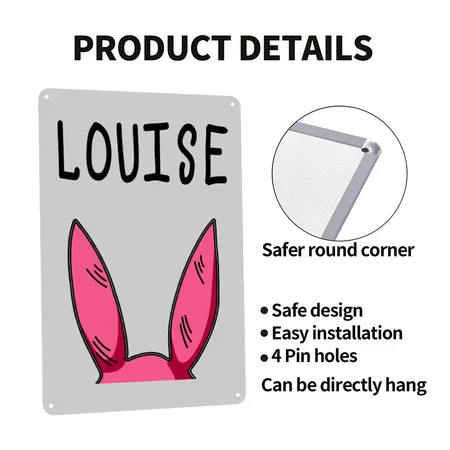 Louise Heather Gray Metal Poster Wall Art Decor Sign
