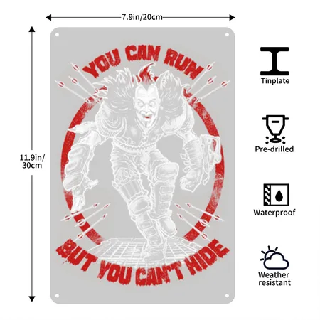 Mad Max - You Can Run But You Can't Hide Heather Gray Metal Poster Wall Art Decor Sign