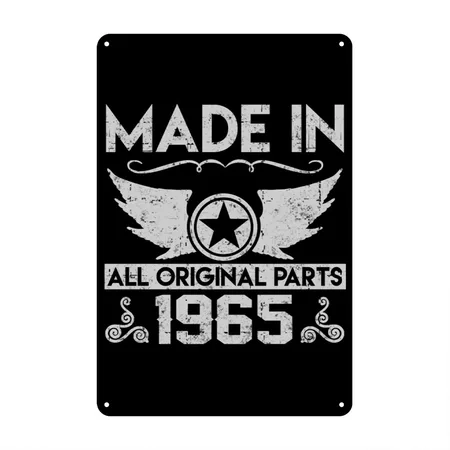 Made In 1965 222.png Black Metal Poster Wall Art Decor Sign