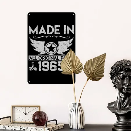 Made In 1965 222.png Black Metal Poster Wall Art Decor Sign