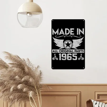 Made In 1965 222.png Black Metal Poster Wall Art Decor Sign