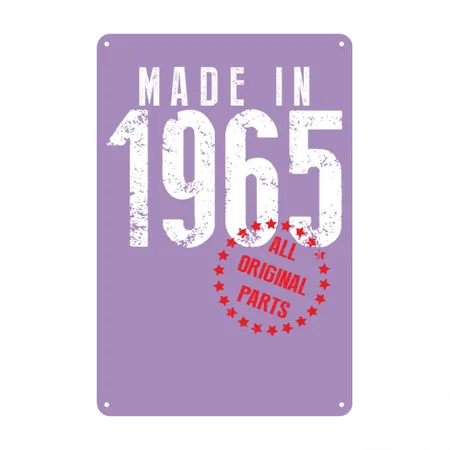 Made In 1965 All Original Parts Cotton Candy Metal Poster Wall Art Decor Sign