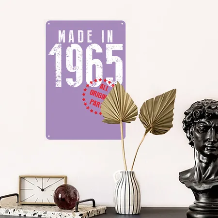 Made In 1965 All Original Parts Cotton Candy Metal Poster Wall Art Decor Sign