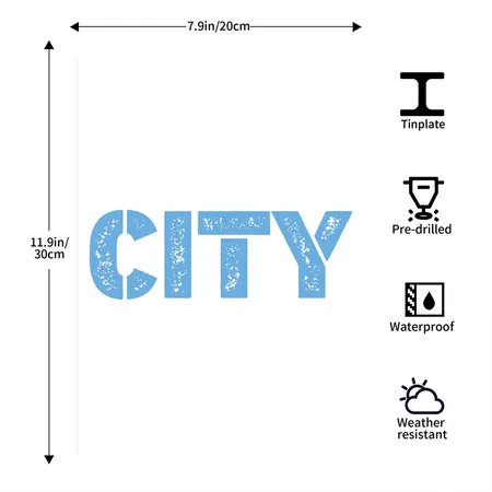 Manchester City Powder Blue White/cobalt Blue Metal Poster Wall Art Decor Sign