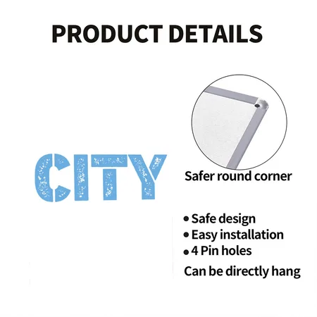 Manchester City Powder Blue White/cobalt Blue Metal Poster Wall Art Decor Sign