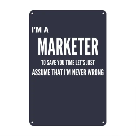 Marketer , Market ,marketing ,marketing Lover Gift Navy/heather Gray Metal Poster Wall Art Decor Sign