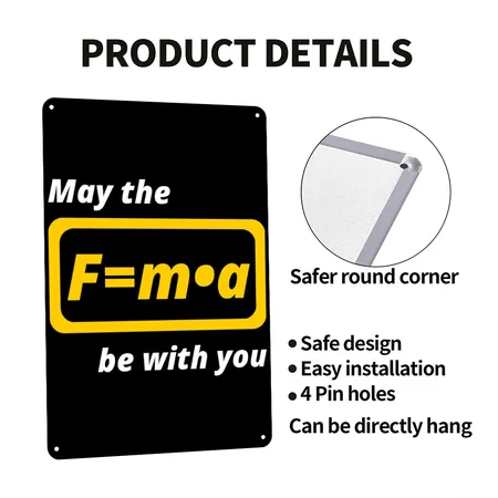 May The F＝m? Be With You Black Metal Poster Wall Art Decor Sign