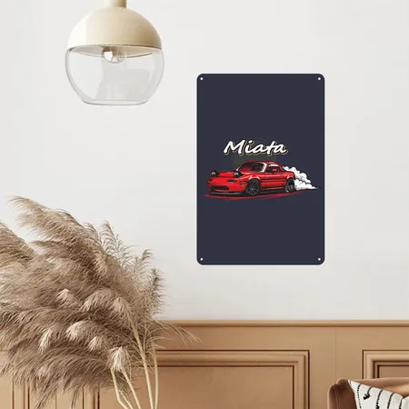 Mazda MX5 Miata Navy/heather Gray Metal Poster Wall Art Decor Sign