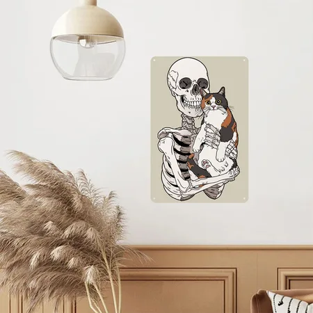 Me My Calico Cat Khaki Metal Poster Wall Art Decor Sign