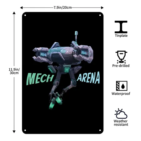 Mech Arena Black Metal Poster Wall Art Decor Sign