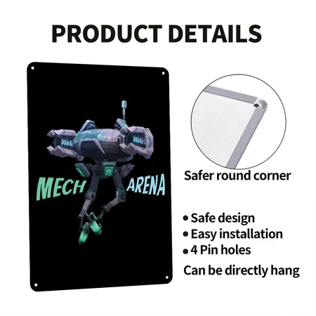 Mech Arena Black Metal Poster Wall Art Decor Sign