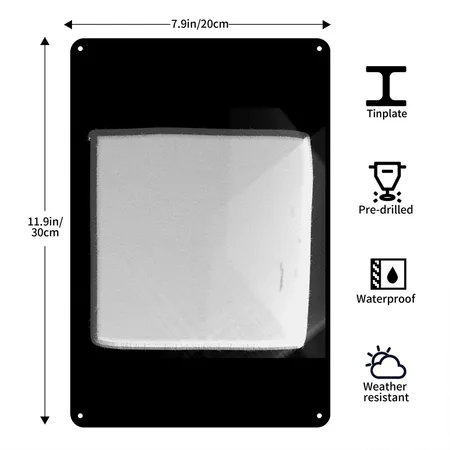 Metal Surface Square Craft Silver Shiny Square Black Metal Poster Wall Art Decor Sign
