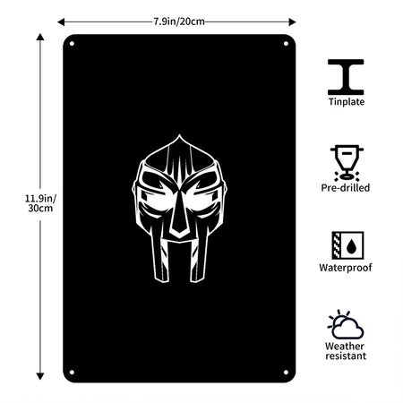 MF Doom Black Metal Poster Wall Art Decor Sign