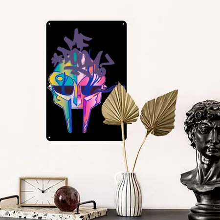 MF DOOM Black/white Metal Poster Wall Art Decor Sign