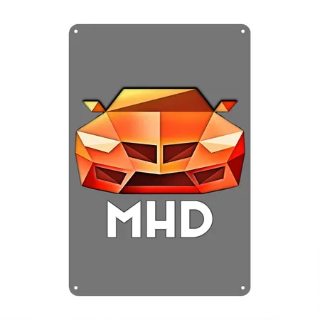 MHD Tuning Charcoal Metal Poster Wall Art Decor Sign