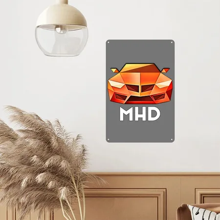 MHD Tuning Charcoal Metal Poster Wall Art Decor Sign