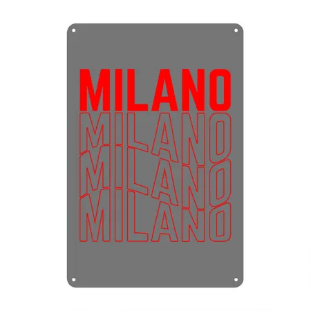 Milano Charcoal Metal Poster Wall Art Decor Sign
