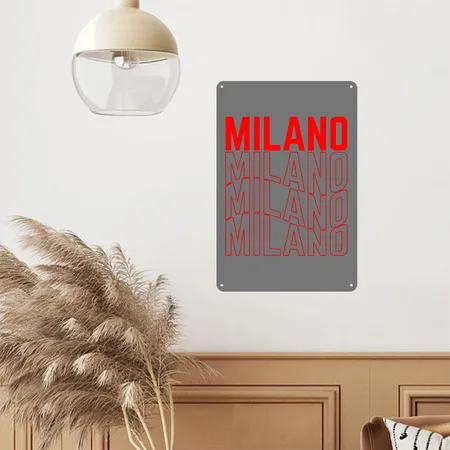 Milano Charcoal Metal Poster Wall Art Decor Sign