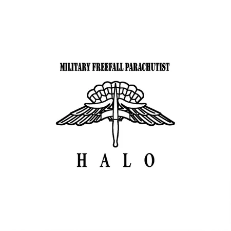 Military Freefall Parachutist - HALO White/black Metal Poster Wall Art Decor Sign