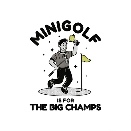 Mini Golf Retro Cartoon White Metal Poster Wall Art Decor Sign