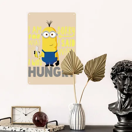 Minions Kevin Sorry For What I Said Hungry Nude Metal Poster Wall Art Decor Sign