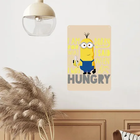 Minions Kevin Sorry For What I Said Hungry Nude Metal Poster Wall Art Decor Sign