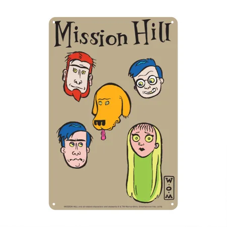 Mission Hill Faces Women's Khaki Metal Poster Wall Art Decor Sign
