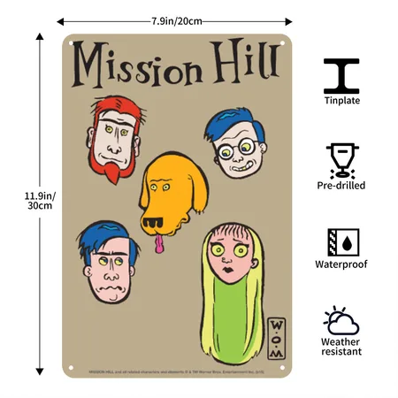 Mission Hill Faces Women's Khaki Metal Poster Wall Art Decor Sign