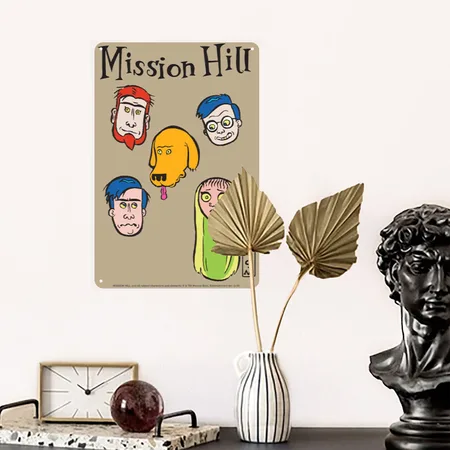 Mission Hill Faces Women's Khaki Metal Poster Wall Art Decor Sign