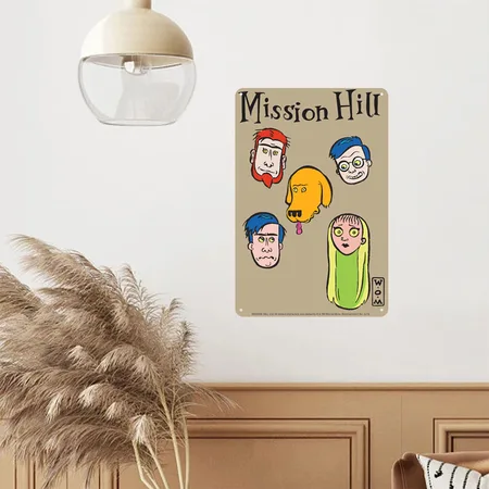 Mission Hill Faces Women's Khaki Metal Poster Wall Art Decor Sign