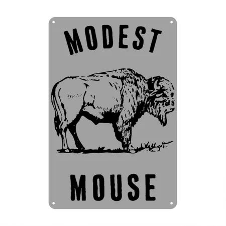 Modest Mouse Buffalo Heather Gray/black Metal Poster Wall Art Decor Sign