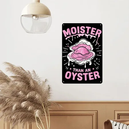 Moister Oyster Black/white Metal Poster Wall Art Decor Sign