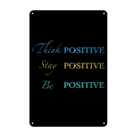 Motivational Quote Black Metal Poster Wall Art Decor Sign