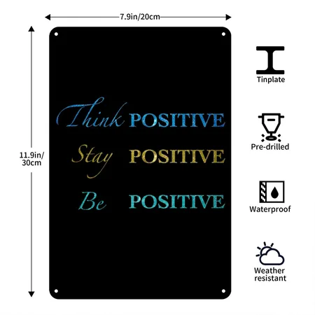 Motivational Quote Black Metal Poster Wall Art Decor Sign