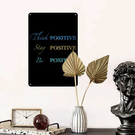 Motivational Quote Black Metal Poster Wall Art Decor Sign