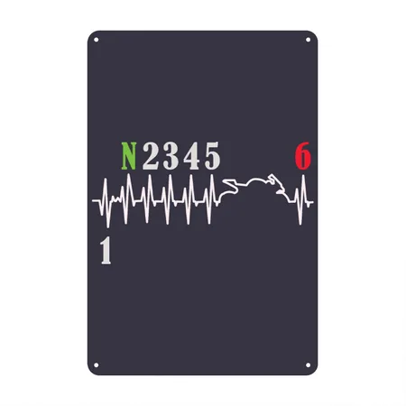Motorcycle Gear Shift Heartbeat Biker Midnight Navy Metal Poster Wall Art Decor Sign