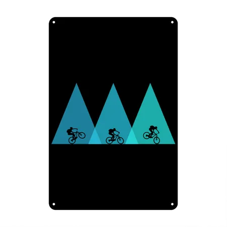Mountain Bike Bicycle Mtb Black Metal Poster Wall Art Decor Sign