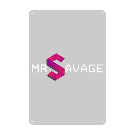 Mr SAVAGE Heather Gray Metal Poster Wall Art Decor Sign