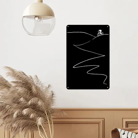 Mtb Mountain Biking Bike Cycling Black Metal Poster Wall Art Decor Sign