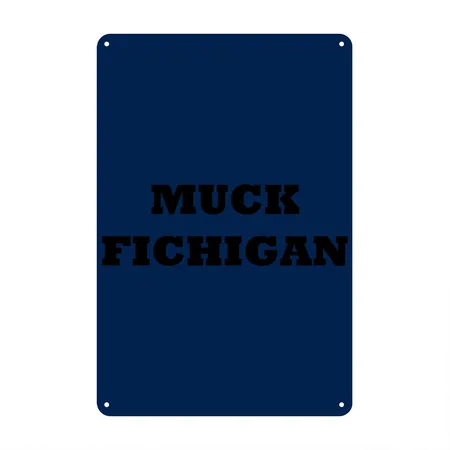 Muck Fichigan Navy Metal Poster Wall Art Decor Sign