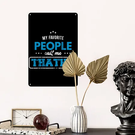 My Favorite People Call Me Thatha Singaporean Gran Black Metal Poster Wall Art Decor Sign