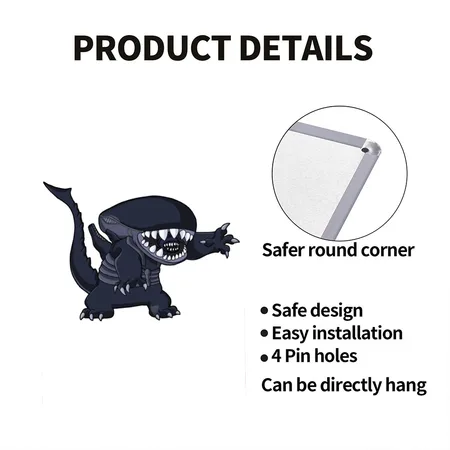 My First Xenomorph White Metal Poster Wall Art Decor Sign