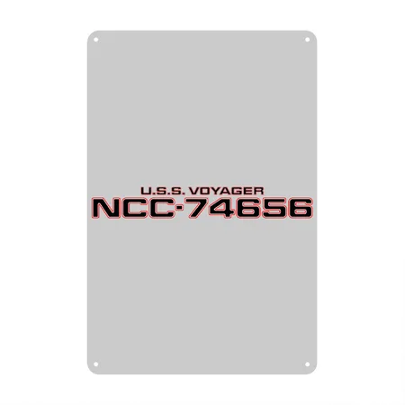 NCC-74656 Voyager Registry Heather Gray Metal Poster Wall Art Decor Sign