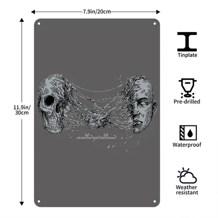 Necromancy Showdown Necromancer Trait Charcoal Grey Metal Poster Wall Art Decor Sign